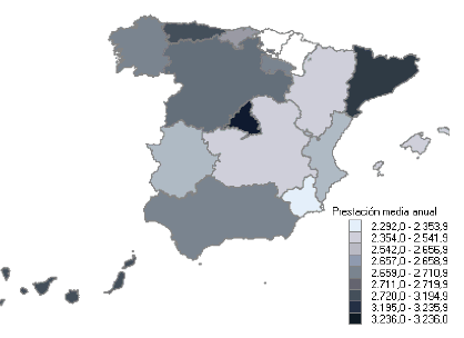 Distribución de la prestación media anual por comunidades autónomas