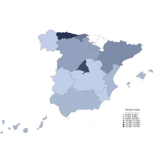 Distribución de la pensión media anual por Comunidad autónoma