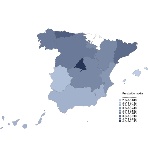 Distribución de la prestación media anual por Distribución Geográfica