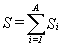 S = SUMATORIO (de i=1 a A, Si)