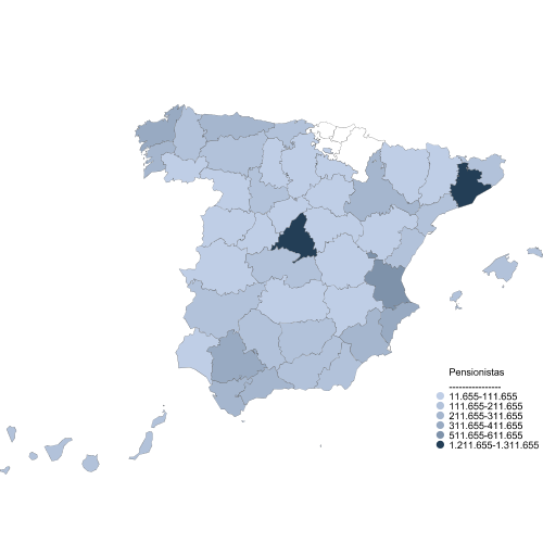 Distribución de pensionistas por Provincias