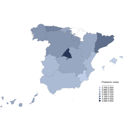 Distribución de la prestación media anual por Distribución Geográfica