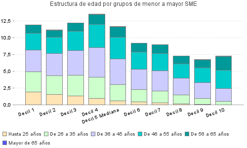 Estructura de edad por grupos de menor a mayor SME