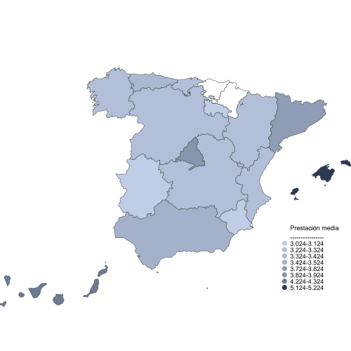 Distribución de la prestación media anual por Distribución Geográfica