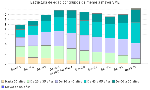 Estructura de edad por grupos de menor a mayor SME