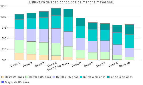 Estructura de edad por grupos de menor a mayor SME