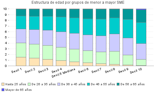 Estructura de edad por grupos de menor a mayor SME