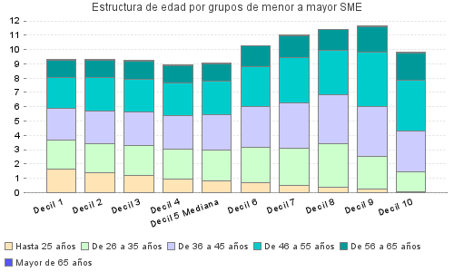 Estructura de edad por grupos de menor a mayor SME