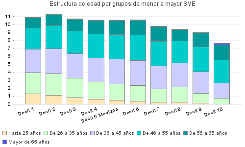 Estructura de edad por grupos de menor a mayor SME