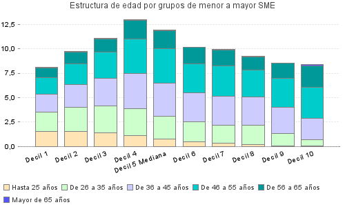 Estructura de edad por grupos de menor a mayor SME