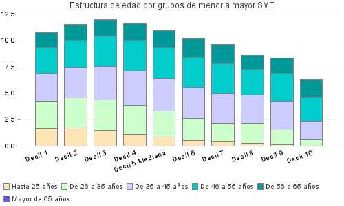 Estructura de edad por grupos de menor a mayor SME