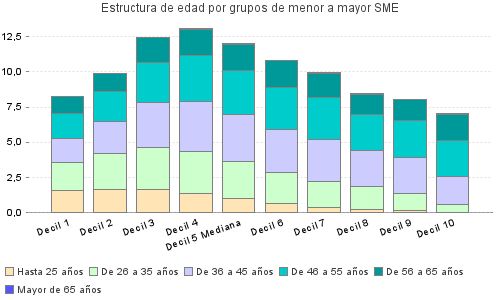 Estructura de edad por grupos de menor a mayor SME