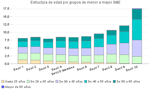 Estructura de edad por grupos de menor a mayor SME