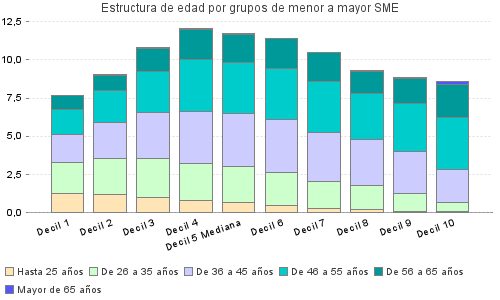 Estructura de edad por grupos de menor a mayor SME