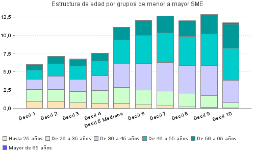 Estructura de edad por grupos de menor a mayor SME