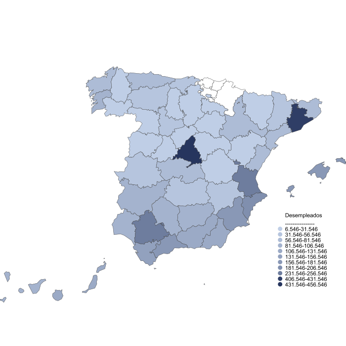 Distribución de los desempleados por Provincias