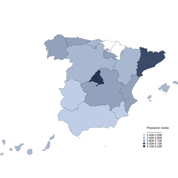 Distribución de la prestación media anual por Distribución Geográfica