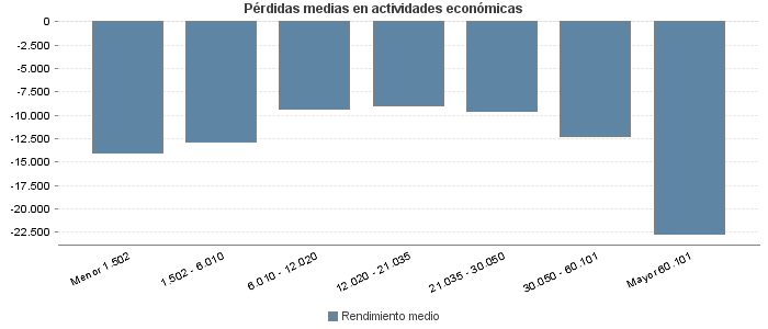 Pérdidas medias en actividades económicas