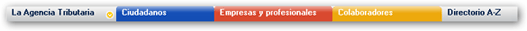 Imagen del men&uacute; de acceso al portal de la Agencia Tributaria