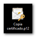 .p12 file that contains the certificate copy