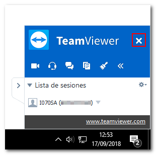 aplicación activa y cerrar sesión