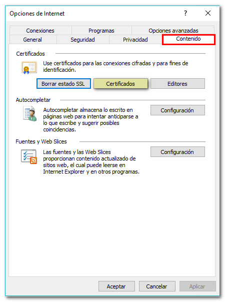 certificates on Internet Explorer