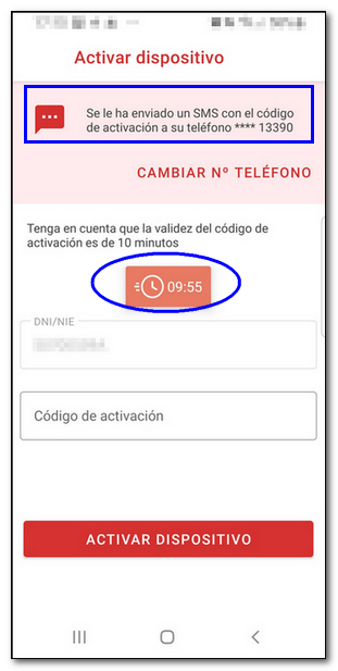SMS activation