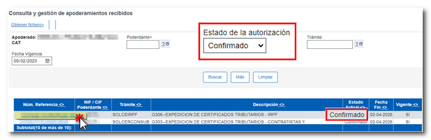 Select the proxy reference number