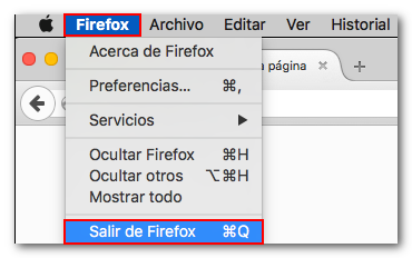 Salir de Firefox
