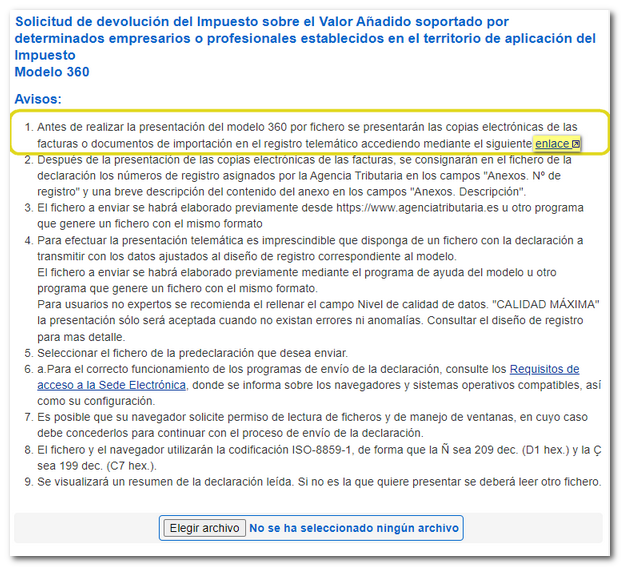 Ligazón para achegar facturas electrónicas