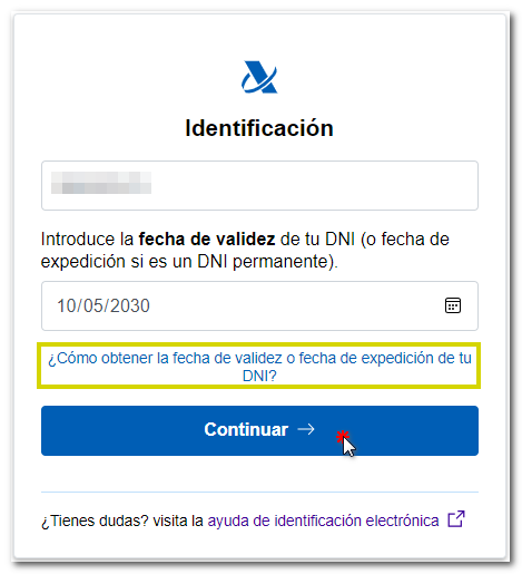 Identification with DNI