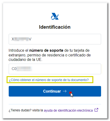 Identification with a foreign identity number