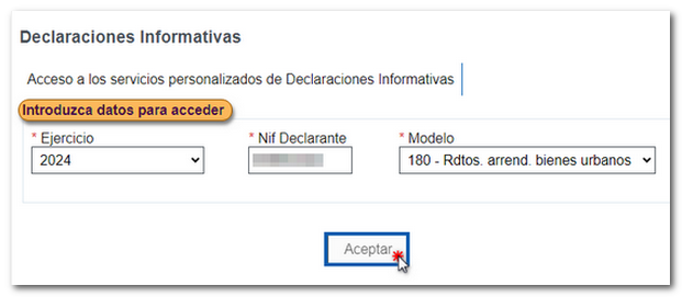 Cumplimente los datos y pulse Aceptar