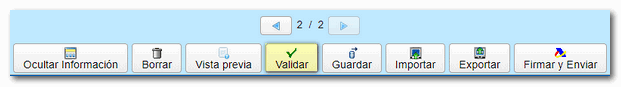 Validate in the lower button panel