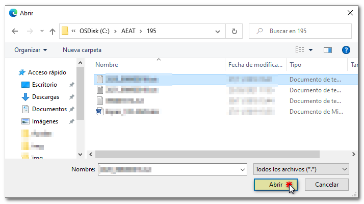Select the file to validate