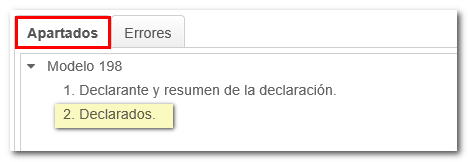 Apartados de la declaración