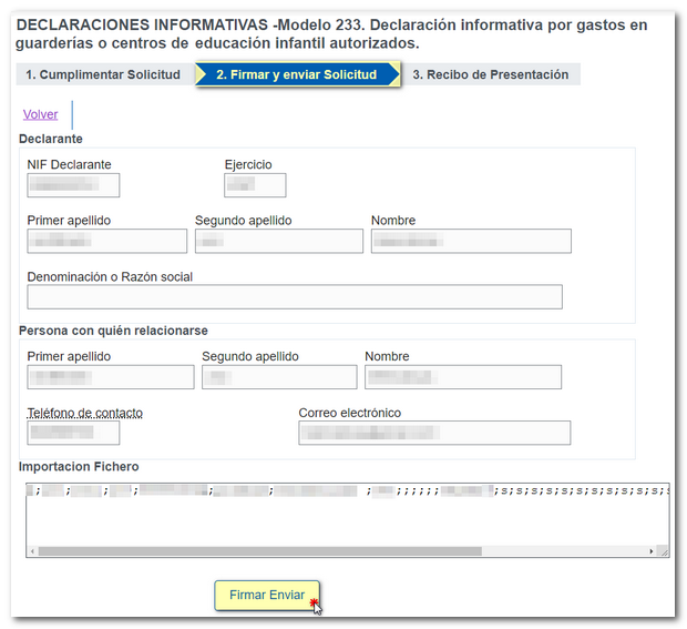 Pas 2 Firmar i enviar sol·licitud