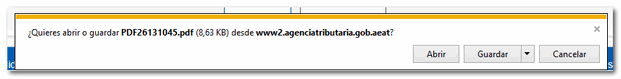 Abrir o guardar PDF de predeclaración del modelo 140