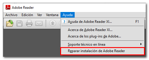 Axuda, reparar instalación de Adobe Reader