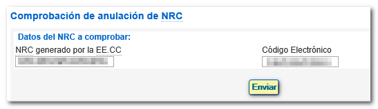 Datos del NRC a comprobar