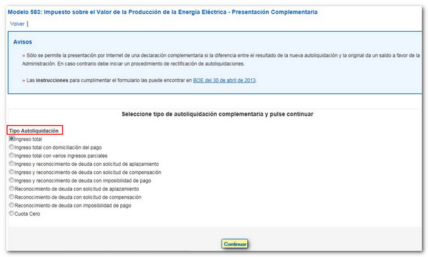 tipus de declaració complementària