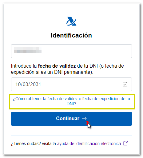 Identification with DNI (National ID)