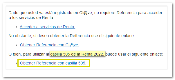 You are already registered in Cl@ve.Get reference number using box
