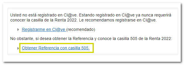 Not signed up to Cl@ve.Get reference number