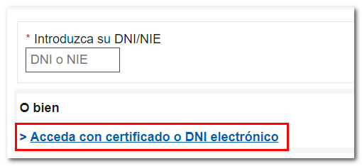 Access with electronic certificate