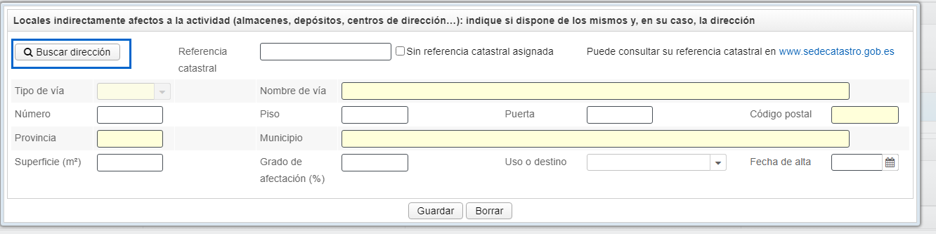 Premises indirectly affected by the activity