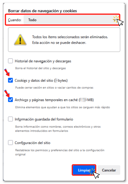 Borrar datos de navegaci&oacute;n