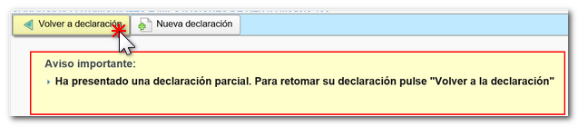 Aviso presentación parcial informativa