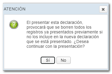 aviso antes de una nueva presentación