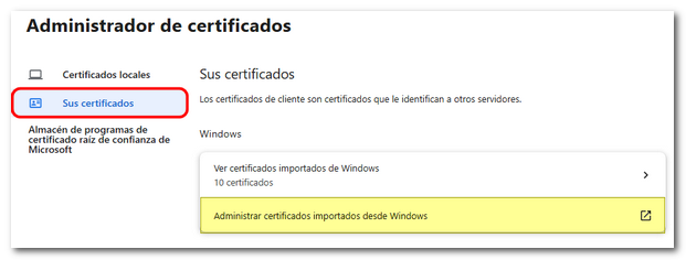 Sus certificados